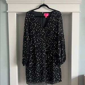 Lilly Pulitzer Black and Gold Mini Dress